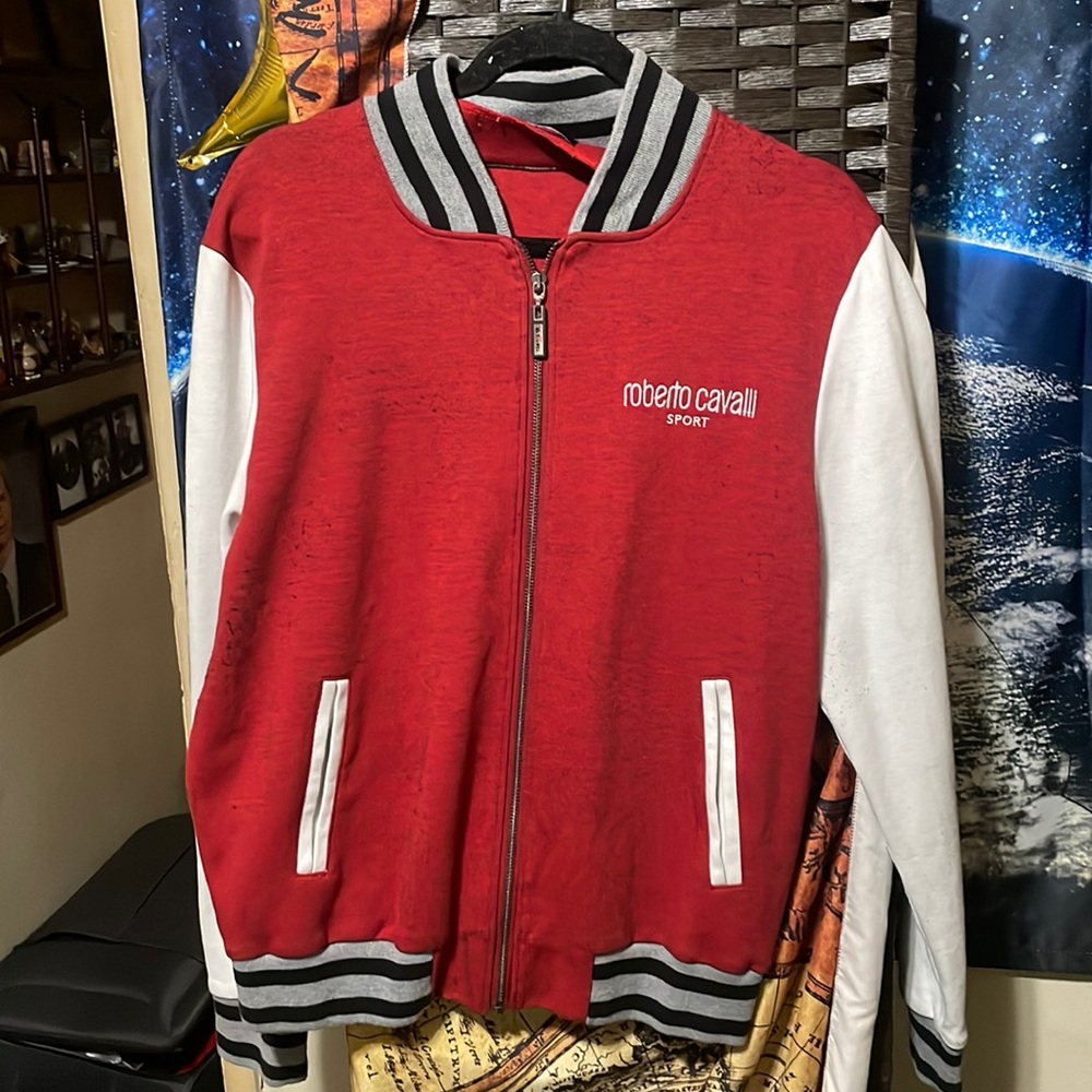 Roberto Cavalli Sport Bomber/varsity Jacket - Men’s Large